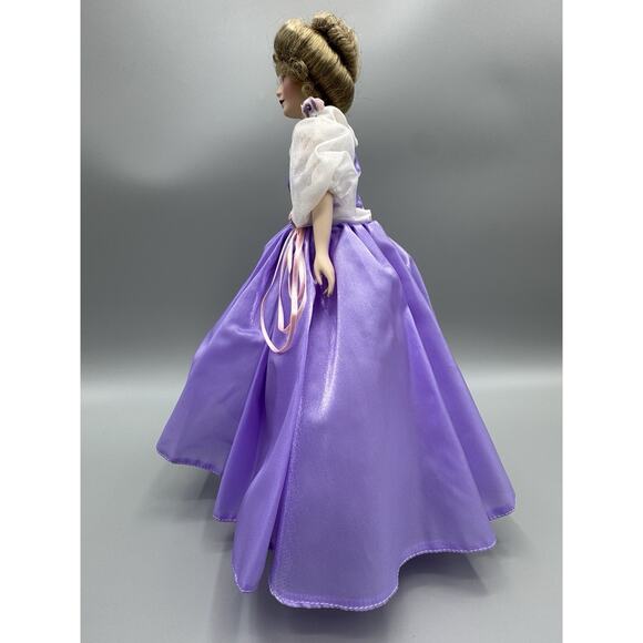 1988 Franklin Heirloom Gemstone Girl Amethyst Porcelain Doll 13” Vintage - Picture 8 of 14
